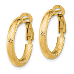 Load image into Gallery viewer, Leslie's 10K 3x15 D/C Round Omega Back Hoop Earrings10LE473