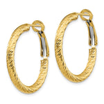 Load image into Gallery viewer, Leslie's 10K 3x20 D/C Round Omega Back Hoop Earrings10LE474