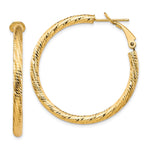 Load image into Gallery viewer, Leslie's 10K 3x30 D/C Round Omega Back Hoop Earrings10LE476