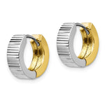 Load image into Gallery viewer, Leslie's 10K Two-tone Polished & Textured Reversible Hoop Earrings10LE478