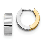 Load image into Gallery viewer, Leslie's 10K Two-tone Polished & Textured Reversible Hoop Earrings10LE478