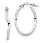 Load image into Gallery viewer, Leslie's 10K White Gold Polished Wavy Fancy Hoop Earrings10LE487W