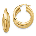 Load image into Gallery viewer, Leslie's 10K Brushed & Polished Twisted Tube Hoop Earrings10LE488