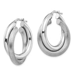 Load image into Gallery viewer, Leslie's 10K White Brushed & Polished Left and Right Hoop Earrings10LE488W