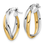Load image into Gallery viewer, Leslie's 10K Two-tone Polished Hoop Earrings10LE493