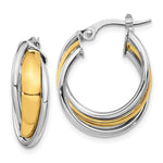Load image into Gallery viewer, Leslie's 10K Two-tone Polished Hoop Earrings10LE494