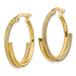 Load image into Gallery viewer, Leslie's 10K Polished Textured Hoop Earrings10LE499