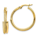 Load image into Gallery viewer, Leslie's 10K Polished Textured Hoop Earrings10LE499