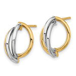 Load image into Gallery viewer, Leslie's 10K Two-tone Polished Post Dangle Earring10LE500