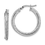 Load image into Gallery viewer, Leslie's 10K White Gold Polished D/C Hoop Earrings10LE505W