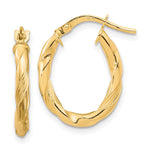 Load image into Gallery viewer, Leslie's 10K Polished and Textured Hoop Earrings10LE506