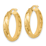 Load image into Gallery viewer, Leslie's 10K Polished Textured Twisted Hoop Earrings10LE510