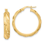 Load image into Gallery viewer, Leslie's 10K Polished Textured Twisted Hoop Earrings10LE510