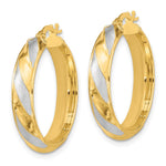 Load image into Gallery viewer, Leslie's 10K Rhodium Polished Textured Twisted Hoop Earrings10LE511