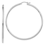 Load image into Gallery viewer, Leslie's 10K White Gold Polished Hinged Hoop Earrings10LE516W