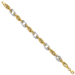 Load image into Gallery viewer, Leslie's 10K Two-tone Polished Fancy Link Bracelet10LF502-7.25