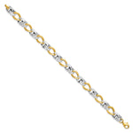 Load image into Gallery viewer, Leslie's 10K Two-tone Polished and D/C Link Bracelet10LF506-7.5