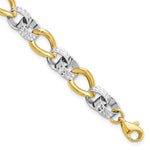 Load image into Gallery viewer, Leslie's 10K Two-tone Polished and D/C Link Bracelet10LF506-7.5
