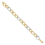 Load image into Gallery viewer, Leslie's 10K Two-tone Polished and Textured Link Bracelet10LF507-7.5