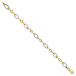 Load image into Gallery viewer, Leslie's 10K Two-tone Polished and Textured Link Bracelet10LF512-7.5