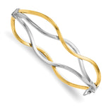 Load image into Gallery viewer, Leslie's 10K White Rhodium Polished Twisted Bangle Bracelet10LF516