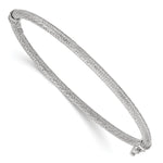 Load image into Gallery viewer, Leslie's 10K White Gold Polished and Textured Hinged Bangle10LF518