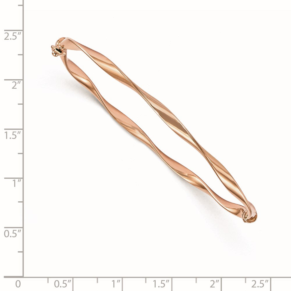 Leslie's 10K Rose Gold Polished Twisted Hinged Bangle10LF528