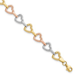 Load image into Gallery viewer, Leslie's 10K Tri-color Heart Bracelet10LF529-7.5