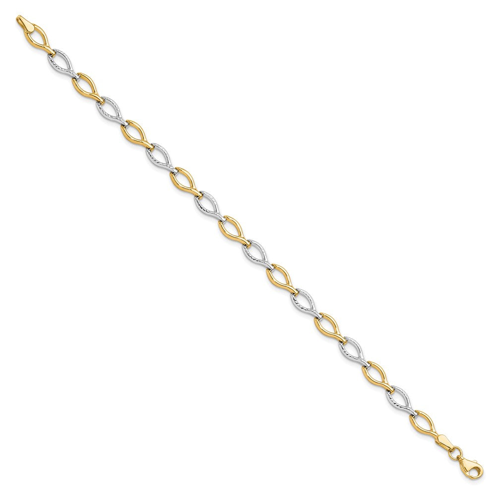 Leslie's 10K Two-tone Polished D/C Bracelet10LF540-7.5