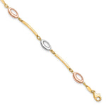 Load image into Gallery viewer, Leslie's 10K Tri-Color Polished Bracelet10LF542-7.5