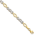 Load image into Gallery viewer, Leslie's 10K Two-tone Polished D/C Bracelet10LF546-7.5