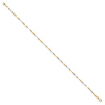 Load image into Gallery viewer, Leslie's 10K Two-tone Polished Fancy Link 1in ext. Anklet10LF548-9