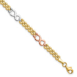 Load image into Gallery viewer, Leslie's 10K Tri-color Reversible Infinity Bracelet10LF558-7.5
