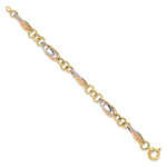 Load image into Gallery viewer, Leslie's 10K White & Rose Rhodium Fancy Link Bracelet10LF576-7.5