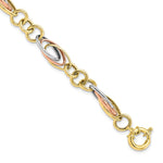 Load image into Gallery viewer, Leslie's 10K White & Rose Rhodium Fancy Link Bracelet10LF576-7.5
