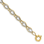 Load image into Gallery viewer, Leslie's 10K Yellow w/Rhodium-plated Polished Bracelet10LF585-7.5