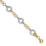 Load image into Gallery viewer, Leslie's 10K Two-tone Polished Textured Infinity Bracelet10LF586-7.5