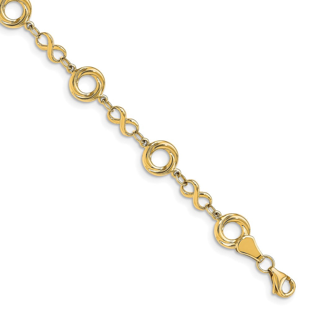Leslie's 10K Polished Textured Infinity Link Bracelet10LF587-7.5