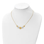 Load image into Gallery viewer, Leslie's 10K Two-tone Polished and Brushed D/C Flower Necklace10LF590-18