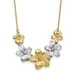 Load image into Gallery viewer, Leslie's 10K Two-tone Polished and Brushed D/C Flower Necklace10LF590-18