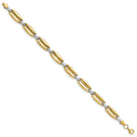 Load image into Gallery viewer, Leslie's 10K Two-tone Polished and Brushed Bracelet10LF594-7.5