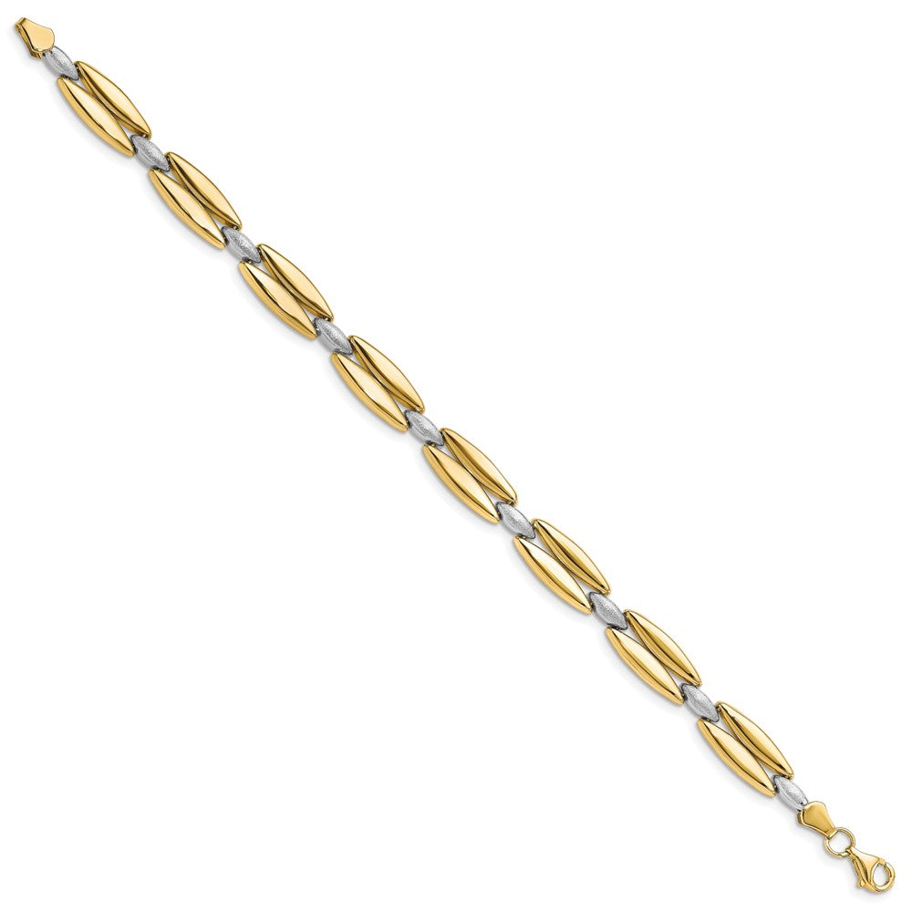 Leslie's 10K Two-tone Polished and Brushed Bracelet10LF594-7.5