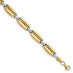 Load image into Gallery viewer, Leslie's 10K Two-tone Polished and Brushed Bracelet10LF594-7.5