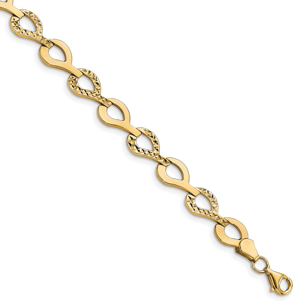 Leslie's 10K Polished Fancy D/C Link Bracelet10LF599-7.5