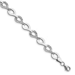 Load image into Gallery viewer, Leslie's 10K White Gold Polished D/C Fancy Link Bracelet10LF599W-7.5