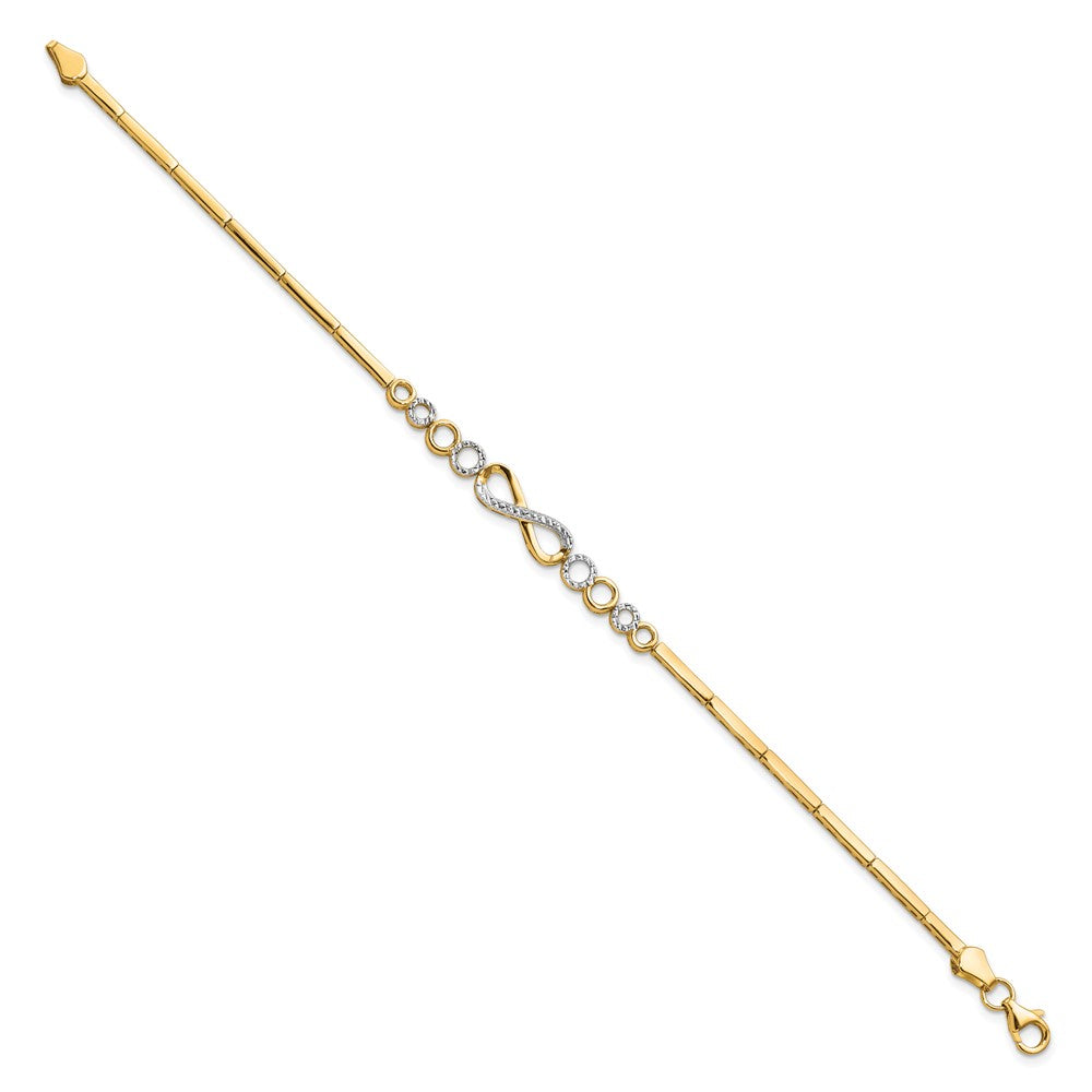 Leslie's 10k Rhodium-plated D/C Bracelet10LF607-7.5