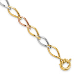 Load image into Gallery viewer, Leslie's 10k Tri-color Polished Link Bracelet10LF610-7.25