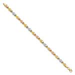 Load image into Gallery viewer, Leslie's 10k Tri-color Polished and Brushed Link Bracelet10LF612-7.5