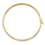 Load image into Gallery viewer, Leslie's 10k Rose Gold Y&W plated Brushed and Polished Hinged Bangle10LF616