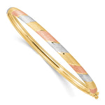 Load image into Gallery viewer, Leslie's 10k Rose Gold Y&W plated Brushed and Polished Hinged Bangle10LF616